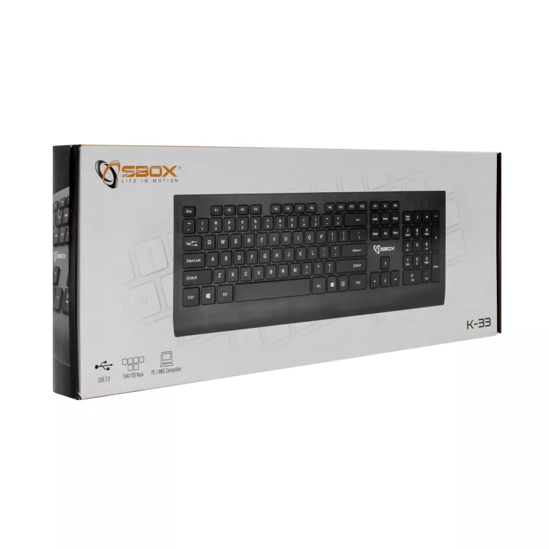 SBOX Tastatur K-33 US-Modell mit USB- und HDMI-Anschlüssen