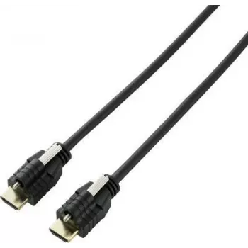 SpeaKa Professional HDMI-Verbindungskabel 5,00 m SP-9784192 Audio-Rückkanal, vergoldete Steckkontakte, Schraubverriegelung, Ultra HD (4k) HDMI Schwarz [1x (SP-9784192)