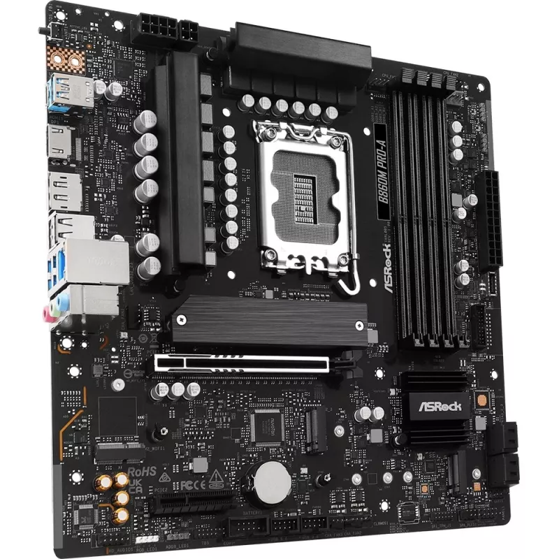 Mainboard ASRock B860M Pro-A micro ATX — Intel B860, LGA 1851, DDR5, 4 DIMM, bis zu 256 GB, 2.5Gb Ethernet