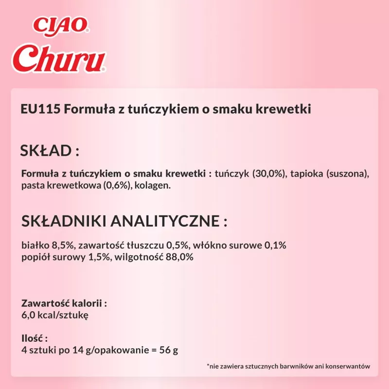 INABA Churu Thunfisch mit Garnelengeschmack - Katzensnacks - 4x14 g