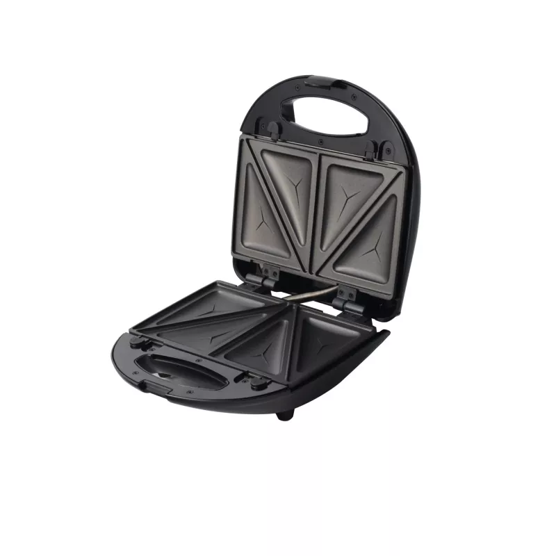 Blaupunkt SMS611 Sandwichmaker mit Antihaftbeschichtung, Grillfunktion, Toastfunktion, Kühlgriff-Gehäuse Schwarz, Silber (SMS611)