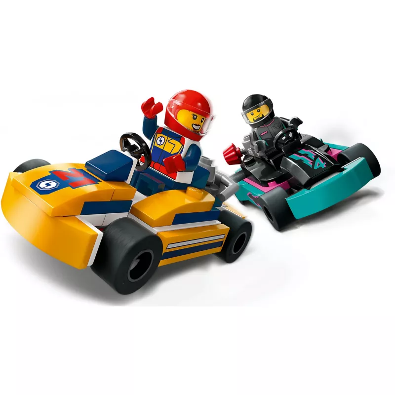 Konstruktionsspielzeug LEGO 60400 City Go-Karts mit Rennfahrern – Spielset mit Minifiguren und Fahrzeugen