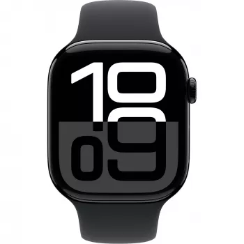 Apple Watch Series 10 Aluminiumgehäuse GPS + Cellular 46 mm Diamond Schwarz Sportarmband Schwarz M/L