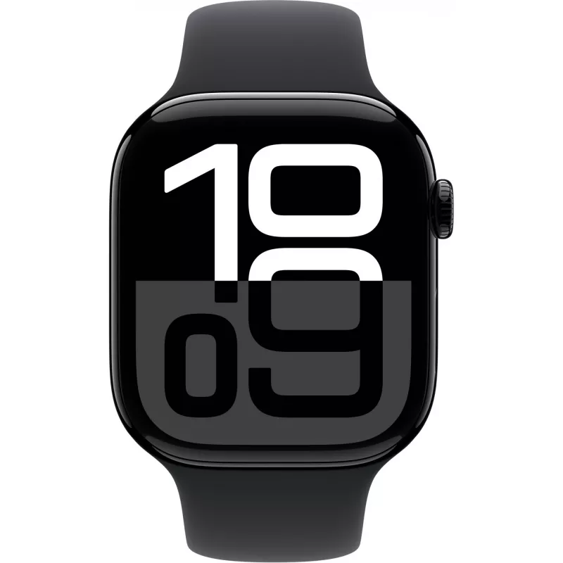 Apple Watch Series 10 Aluminiumgehäuse GPS + Cellular 46 mm Diamond Schwarz Sportarmband Schwarz M/L