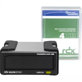 RDX externes Laufwerkskit Tandberg Data O-T mit 4 TB HDD, USB 3.2 Gen 1, schwarz, nachhaltig 260 MB/s