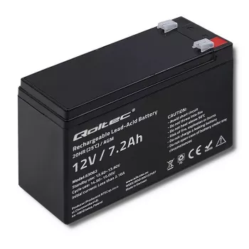 Qoltec 53062 AGM-Batterie | 12V | 7,2 Ah | max 108A