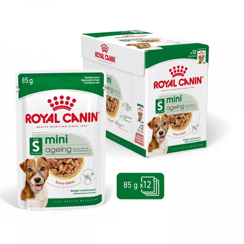 Nassfutter Royal Canin Mini Ageing 12+ Adult 85 g Beutel — kleine Rassen, Geflügel, Senior