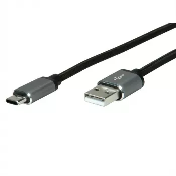 USB-Kabel ROLINE 11029029 USB 2.0 3m USB A USB C Schwarz Silber