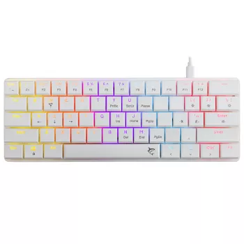 Mechanische Tastatur White Shark Nagamaki GK-006211 — kompaktes Layout, Red mechanische Schalter, weißes Gehäuse