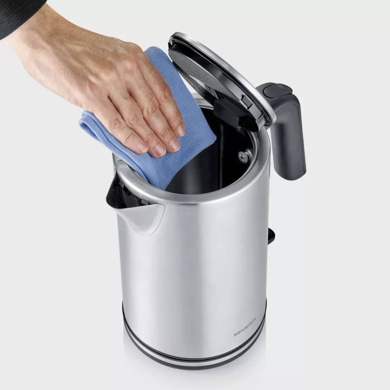 Wasserkocher SEVERIN WK 3449 — 1,7 L, 2400 W, Edelstahl/Kunststoff, schwarz-silber