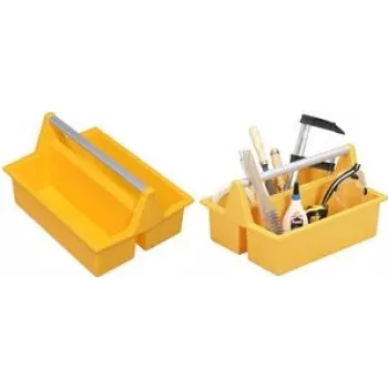 Aufbewahrungs-Transportbox allit McPlus Carry 40 PP mit ergonomischem Aluminiumgriff, gelb
