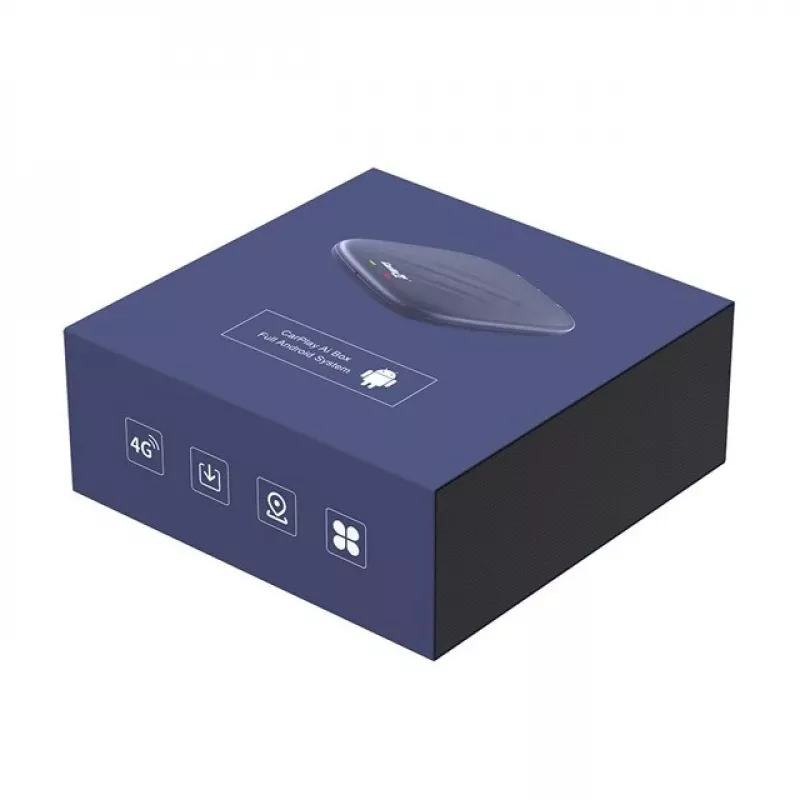 CARLINKIT Adapter Wireless AI Box mit Android 13 – 8 GB + 128 GB für Original-Autoradios mit CarPlay, blau