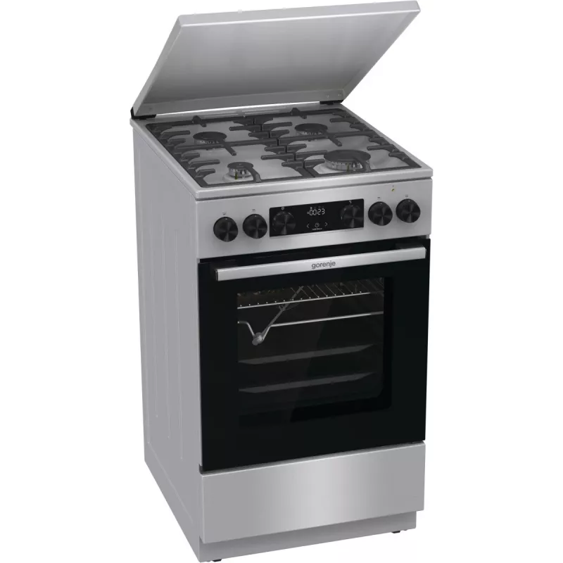 Gorenje GKS5C71XF freistehender Herd mit Backofen Silber