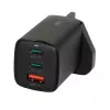 iBOX C-65 Schwarz, universelles GaN-65-W-Ladegerät mit UK-Stecker