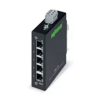 Netzwerk-Switch Wago 852-111 — 5-Port Fast Ethernet (10/100), Vollduplex, 18–30 V DC