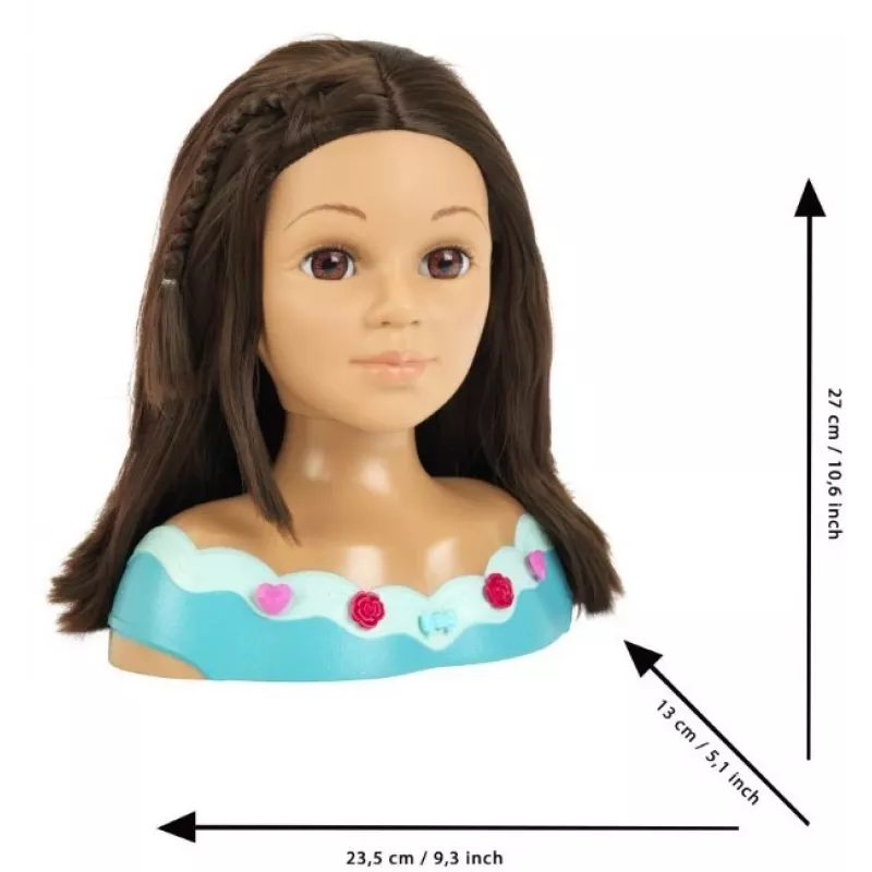 KLEIN Styling Head Klein Mia 5201 mit realistischem Haar und Zubehör zum Üben von Frisuren