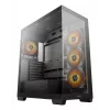 PC-Gehäuse DeepCool CG580 4F Midi Tower — ATX/ITX/MicroATX, gehärtetes Glas, 3×120mm+1×120mm Lüfter, 2×3,5 Zoll & 2×2,5 Zoll, USB-A×2 USB-C×1, schwarz