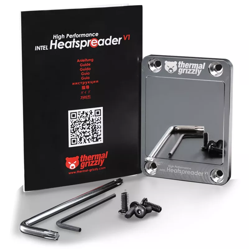 Thermal Grizzly Wärmeverteiler Intel High Performance Heatspreader V1 – metallische Wärmeschnittstelle für CPU-Kühlung