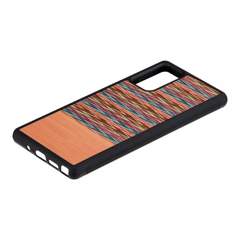 Smartphone-Hülle man and wood für Samsung Galaxy Note 20 — braunes Karomuster, schwarzes Inneres