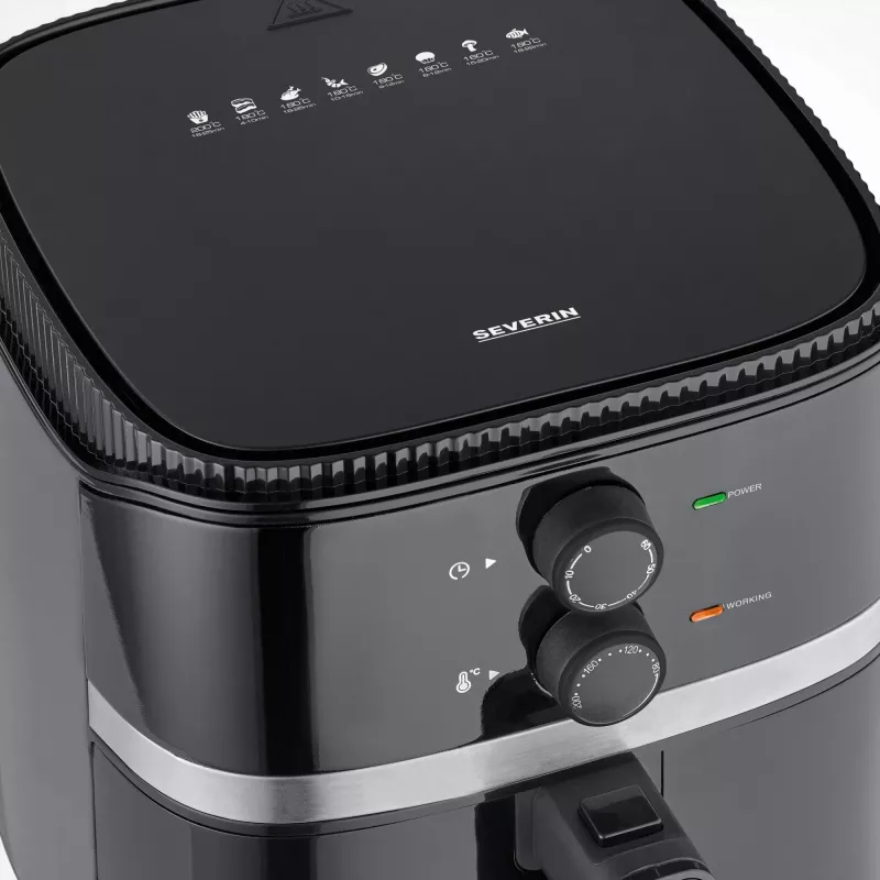 Heißluftfritteuse Severin FR 2452 4,3 L 1500 W Schwarz Silber