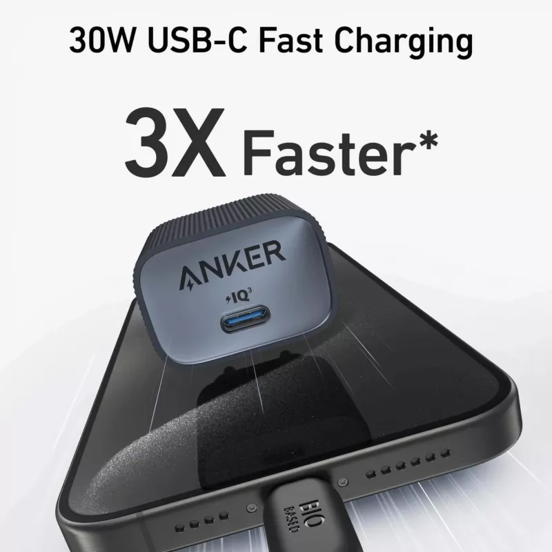 Indoor-Ladegerät Anker 511 Nano A2337G11 — 30 W USB-C, Schwarz