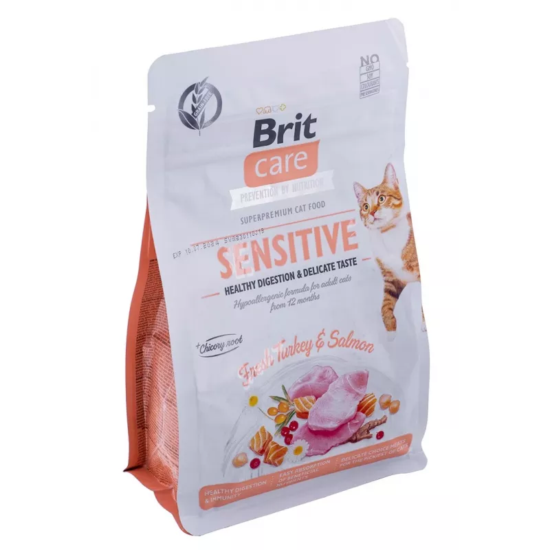 BRIT Care Grain-Free Sensitive Truthahn&Lachs - Trockenfutter für Katzen - 400 g