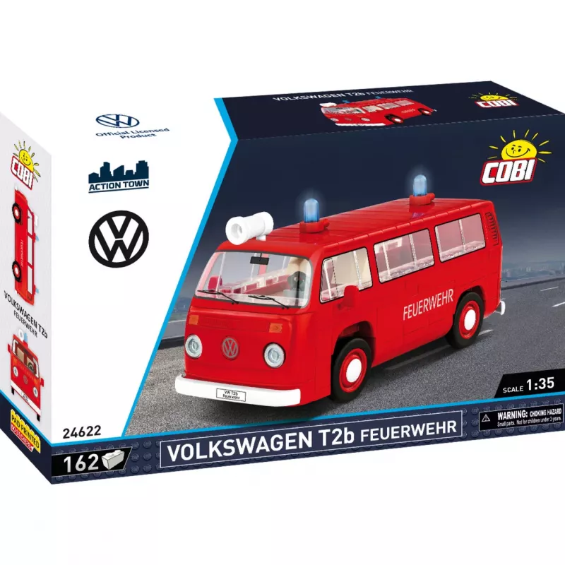 Konstruktionsspielzeug Cobi Volkswagen T2b Feuerwehr 1:35 Maßstab, rot