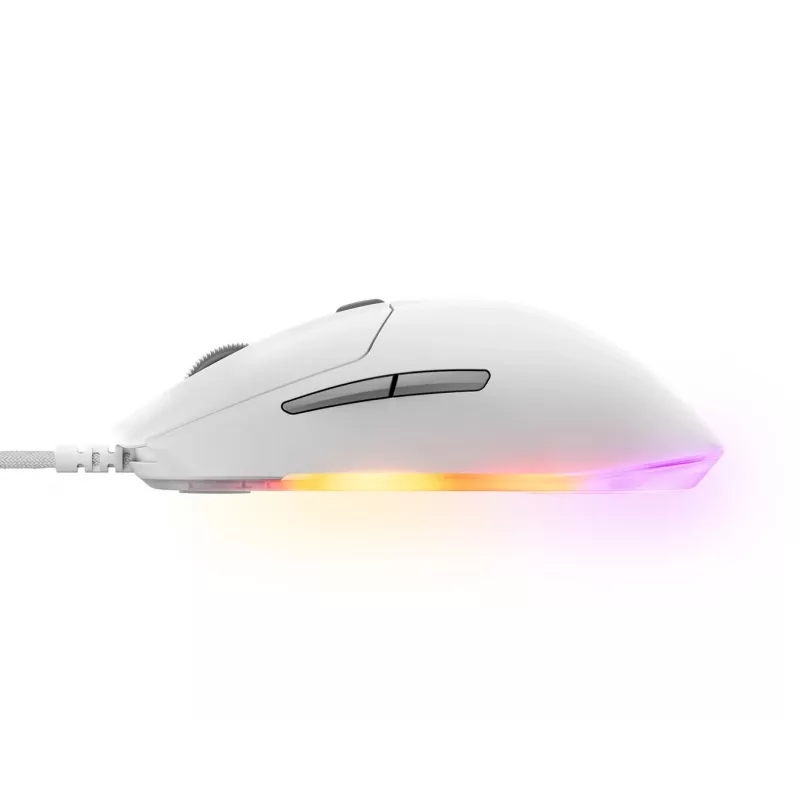Gaming-Maus STEELSERIES Rival 3 Gen 2 — optisch, 8500 DPI, kabelgebunden USB Typ-A, rechtshändig, weiß, 77 g