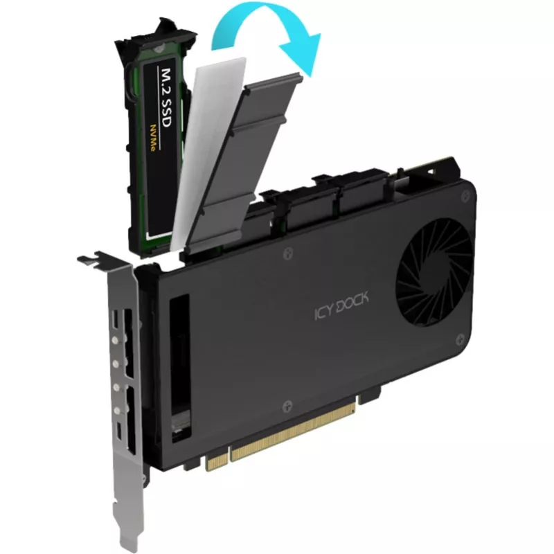 Mobilrahmen-Adapterkarte icy dock MB204MP-1B — 4 × M.2 NVMe SSD Hot-Swap-Mobilrahmen