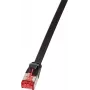 Logilink SlimLine - Patchkabel - RJ-45 (M) auf RJ-45 (M) - 5 m - U/FTP, PiMF - CAT 6 - Vergossen, Zugentlastung, Flach - Schwarz (CF2073S)