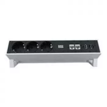 Steckdosenleiste Bachmann DESK 2 0,2 m 3 AC-Steckdosen Schwarz Weiß