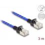 Netzwerkkabel DeLOCK RJ45 schlank 3m Cat6A U/FTP Blau