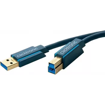 ClickTronic 3m USB3.0 A - B m/m 3m USB A USB B Blau USB-Kabel (70093)