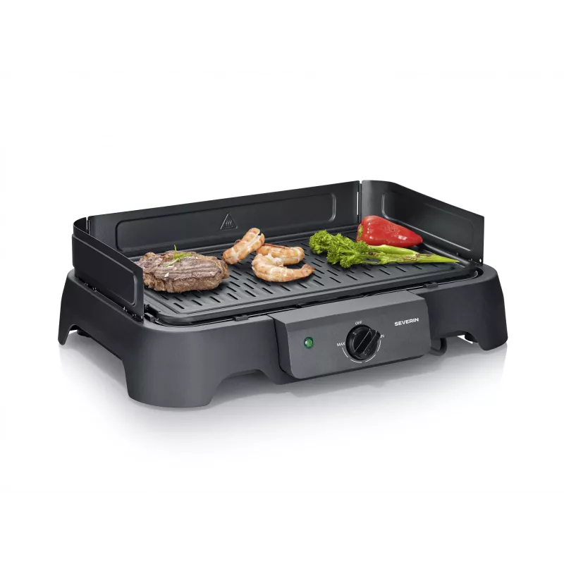 Tisch-Elektrogrill SEVERIN PG 8595 — 2000 W, rechteckige Grillfläche, schwarz