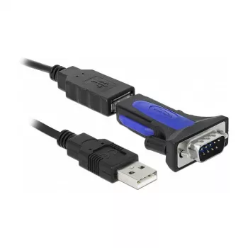 Seriell-Kabel DeLOCK 66280 USB Typ-A DB-9 0,8 m Schwarz