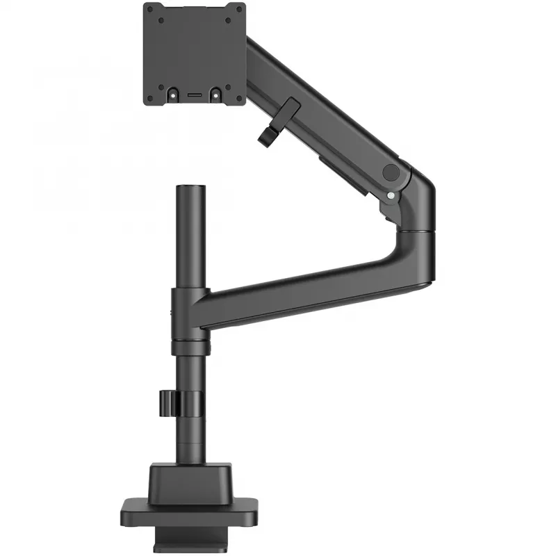 Monitorhalterung DIGITUS Single, Klemme, max. 57 Zoll, 27 kg Kapazität, VESA 75x75–100x100, höhenverstellbar, neigbar -75° bis 75°, schwarz