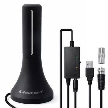 Fernsehantenne QOLTEC TV DVB-T/T2 Qoltec (Innen-/Außenbereich) Modell 57065