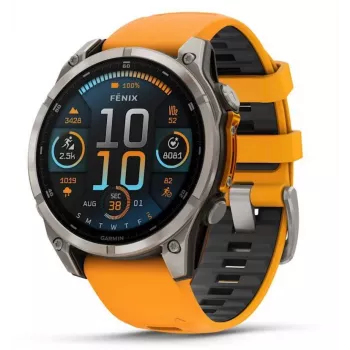 Garmin Fenix 8 3,56 cm (1,4) AMOLED 51 mm Digital 454 x 454 Pixel Touchscreen Titan Wi-Fi GPS (Satellit)