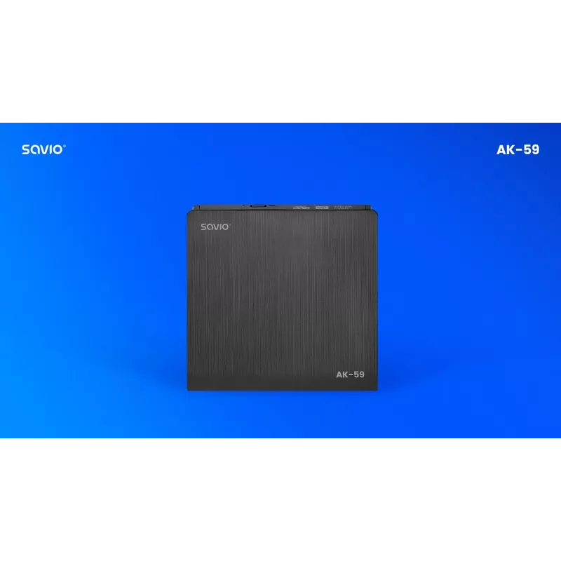 SAVIO AK-59 Externer schlanker CD/DVD-Brenner R/RW - USB-C/USB-A, schwarz