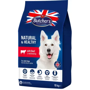 BUTCHER'S Natural&Healthy mit Rind - Trockenfutter für Hunde - 10 kg