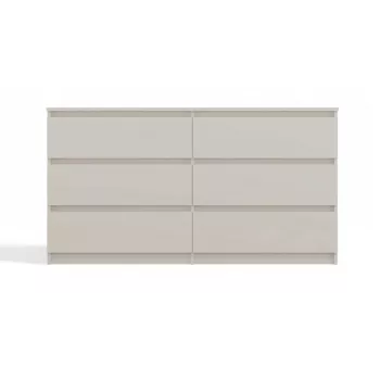 Kommode MALWA M6/140 von top e shop — 6 Schubladen, 1380×400×750 mm, Kaschmir-Laminat