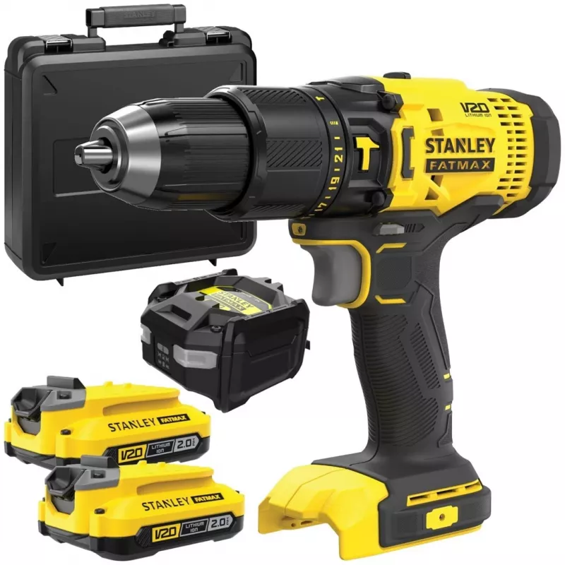 Akku-Bohrschrauber STANLEY SFMCD711D2K 18V Li-Ion 2x2Ah, 2-Gang, 80 Nm, LED, Koffer