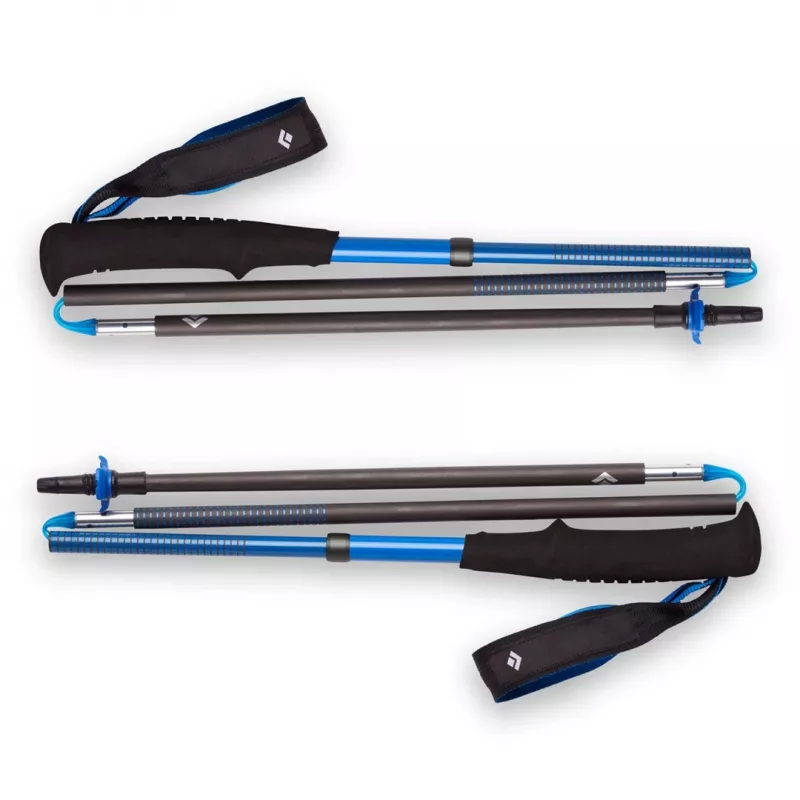 Trekkingstöcke Schwarz Diamond Distance Carbon Z, faltbarer Carbonschaft, 120 cm, 280 g, 3-teilig
