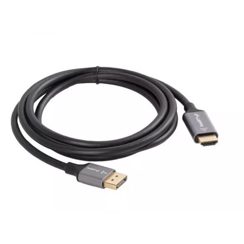 Lanberg CA-DPHD-20CU-0018-BK Videokabel-Adapter 1,8 m DisplayPort HDMI Typ A (Standard) Schwarz, Silber