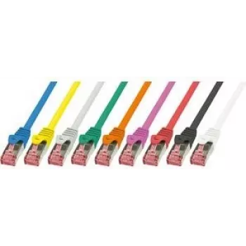 LogiLink CQ2077S RJ45 Netzwerkkabel, Patchkabel CAT 6 S/FTP 5,00 m gelb flammwidrig, mit Zugentlastung
