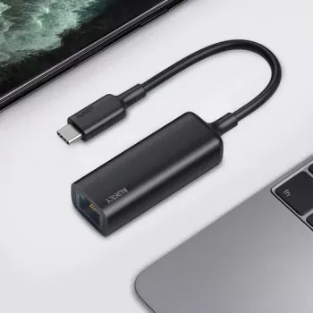 Ethernet Adapter Aukey CB-A30 USB‑C auf Gigabit RJ45 10/100/1000 Mbps, USB 3.0, Aluminium, LED-Anzeigen