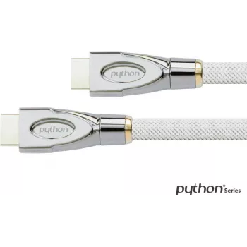 Verbindungskabel HDMI® 2.0 Kabel 4K2K / UHD 60Hz, 24K vergoldete Kontakte, OFC, Nylongeflecht Weiß, 0,5m, PYTHON® Serie (GC-M0160)
