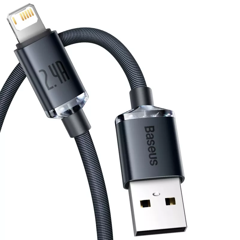 Baseus Crystal Shine Kabel USB auf Lightning, 2,4A, 2m (schwarz)