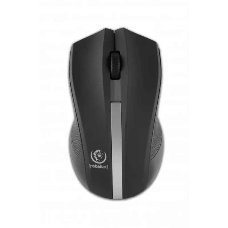 Rebeltec Wireless optische Maus, GALAXY schwarz/silber, Gummioberfläche