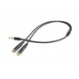 Audio-Adapter Gembird CCA-417M 2×3,5mm Stecker auf 3,5mm Buchse, 0,2 m, schwarz
